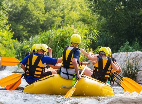Rafting team , summer extreme water sport
